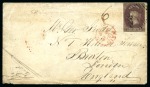 1859 (Feb 3) Envelope from Galle to England with 1857 6d purple-brown on blued paper