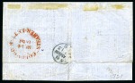 1859 (Mar 14) Wrapper from Colombo to Scotland with 1857-59 2d green pair and 5d chestnut