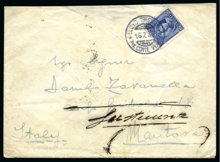 Stamp of China » Chinese Empire (1878-1949) » Chinese Republic 1938 (Jul 16) Italian Navy envelope sent from China to Italy with Dr Sun Yat Sen 25c