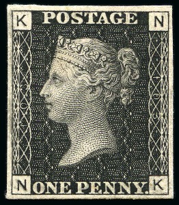 Stamp of Great Britain » Line Engraved Essays, Plate Proofs, Colour Trials and Reprints 1867 1d Paris Exhibition proof pl.103 NK in black on thick white card