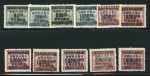 1949 Hankow Gold Yuan surcharges on "Transport" revenues, unused (as issued) set of 11