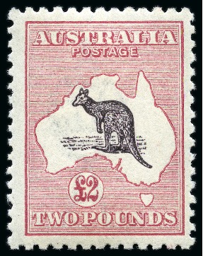1915-28 Roo £2 purple-black and pale rose, mint lh