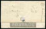 1843 (Jul 29) 1d Mulready lettersheet, forme 3, stereo A54, sent from London to Leeds cancelled by crisp London "4" in MC