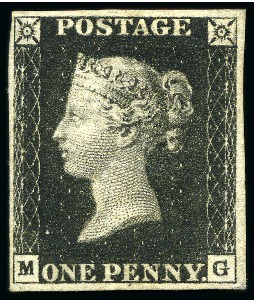 Stamp of Great Britain » 1840 1d Black and 1d Red plates 1a to 11 1840 1d Black pl.6 MG mint og, fine to very good margins
