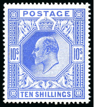 1911-13 Somerset House 10s blue mint nh, very fine 