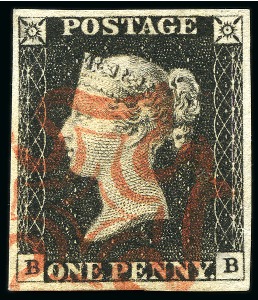 Stamp of Great Britain » 1840 1d Black and 1d Red plates 1a to 11 1840 1d Black pl.3 BB, good to very good margins, neat red MC