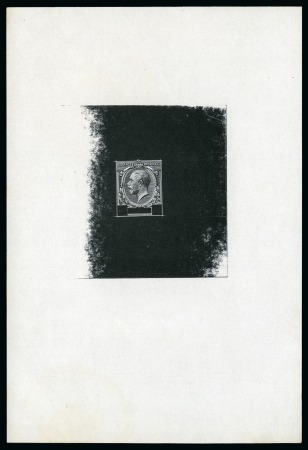 1912 1d Large medal head die proof (stage 4b) printed in black on white proof paper