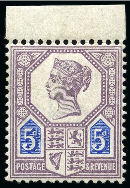 1887 Jubilee 5d dull purple & blue DIE 1 mint nh