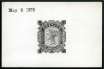 1867-83 10s De La Rue die proof in black on white glazed card