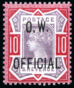 OFFICE OF WORKS: 1902 10d dull purple & carmine O.W. Official, mint nh