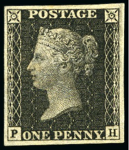 Stamp of Great Britain » Line Engraved Essays, Plate Proofs, Colour Trials and Reprints 1865 "Royal reprint" 1d black with watermark inverted pl.66 PH, mint