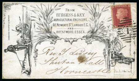 1861 (Jul 20) "Burgess & Key / Agricultural Engineers" printed advertising envelope