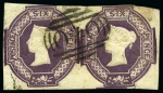 1854 6d Purple horizontal pair cancelled by "0 X 0" by the Army Post Office in the Crimea