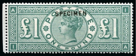 1891 £1 Green IA with "SPECIMEN" type 15 overprint, mint lh