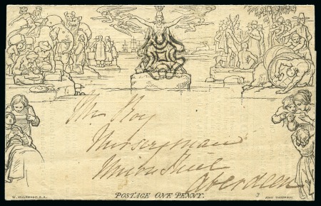Stamp of Great Britain » 1840 Mulreadys & Caricatures 1841 (Mar 14) 1d Mulready lettersheet containing a printed advert for the Atlas Asssurance Company (SG MA103b)