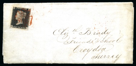 Stamp of Great Britain » 1840 1d Black "May Dates" 1840 (May 8) Entire from Reading to Croydon, written between Quaker friends, with 1840 1d black pl.2 FC