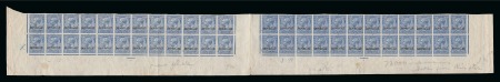 1912-24 2 1/2d blue overprinted "CANCELLED" type 24 in mint og lower marginal imperforate control "J 17" block of forty eight