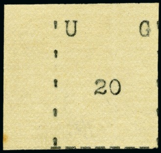 1895 (May) Typewritten 20(c) black, narrow letters, 18mm wide, unused left marginal