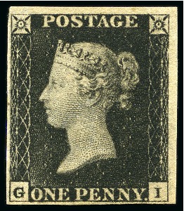 Stamp of Great Britain » 1840 1d Black and 1d Red plates 1a to 11 1840 1d Black pl.1b GI mint og, fine to large margins