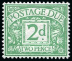 1914 2d Postage due set of 19 colour trials