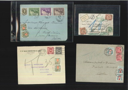 Stamp of Belgium » Collections 1896-1952 Lot of 36 covers addressed to Switzerland showing of range of various taxations