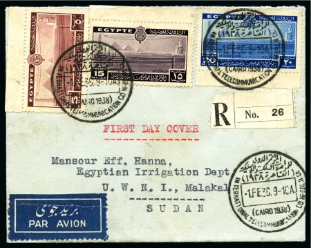 Stamp of Egypt » Commemoratives 1914-1953 1938 International Telecommunications Conference, three covers