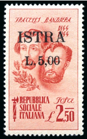 Stamp of Italy » Italian Occupations WWII » Fiume Kupa 1945 Italy - Yugoslavia - occupation ISTRIA - fratelli Bandiera