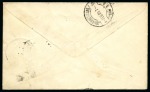 Stamp of South Africa » Anglo Boer War 1900 (Feb 1) Envelope with "COLENSO 1 FEB 00" violet straightline cancel tying Transvaal 1d and Orange Free State 1d