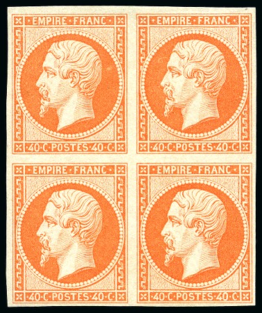 Stamp of France 40c Empire non dentelé en bloc de 4 neuf, TB, signé