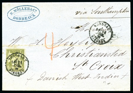 Stamp of France ANTILLES DANOISES : Deux lettres sur page d'exposition