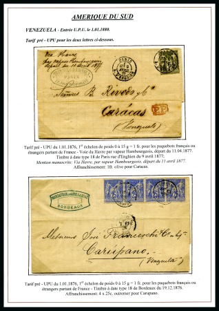 1899 VENEZUELA : Quatre lettres avec Type SAGE sur