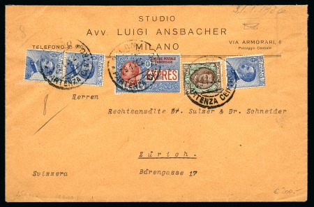 Stamp of Large Lots and Collections 1916-25, Lot of nine EXPRESS covers, showing various combination frankings with express stamps