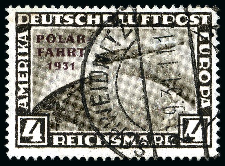 Stamp of Germany » German Empire » German Empire, 1923/32 Weimar Republic 1931 Polar-Fahrt 1m to 4m used set of three