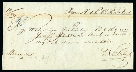 Stamp of Hungary 1849 Folded cover to Nagy-Szeben bearing negative FOGARAS