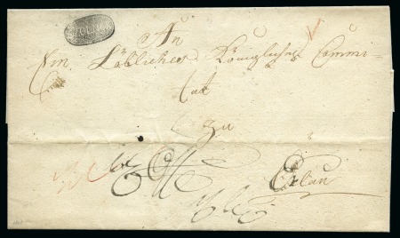 Stamp of Hungary 1827 Folded cover bearing a clear strike of the rare negative postmark SZOLNOK