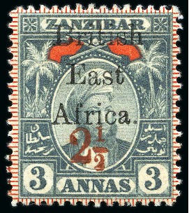 Stamp of Kenya, Uganda and Tanganyika » British East Africa 1897 Ovpts on Zanzibar issues incl. mint set of 2 1/2 provisional surcharges
