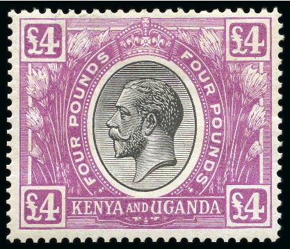 Stamp of Kenya, Uganda and Tanganyika » Kenya, Uganda and Tanganyika 1922-27 £4 Black & Magenta mint og