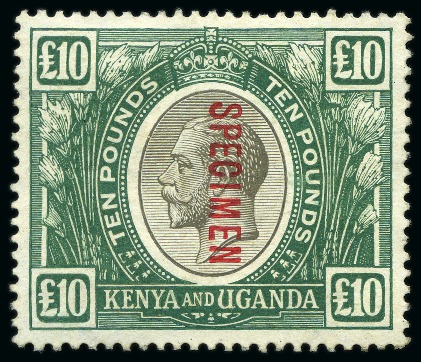 Stamp of Kenya, Uganda and Tanganyika » Kenya, Uganda and Tanganyika 1922-27 Group of SPECIMENS: 1s, 2s, 3s, 5s, 10s, £1, £2, £3, £4, £5, £10 and £20