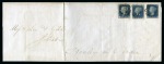 1841 (May 17) Large wrapper from Warwick to Henley-in-Arden with three  1840 2d AH pl.1