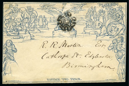 Stamp of Great Britain » 1840 Mulreadys & Caricatures 1841 (May 8) 2d Mulready envelope with "Webb, L'pool" advertising imprint on backflap
