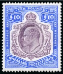 1908-11 £10 Purple & Ultramarine mint og