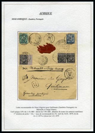 Stamp of France MOZAMBIQUE : Rare lettre recommandé d'Oran en Algérie