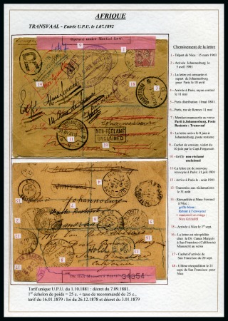 Stamp of France TRANSVAAL : Lettre recommandé avec 50c Sage obl. Nice
