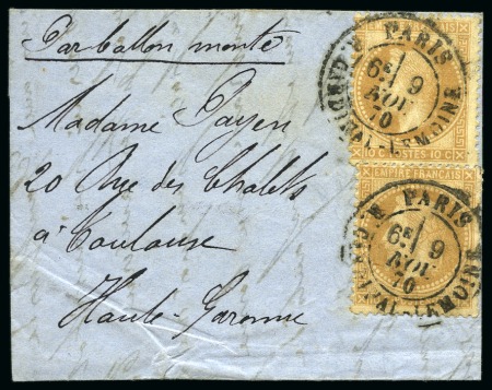 1870-1871, Lot de 22 lettres par Ballons Montés dont
