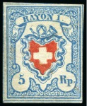 Stamp of Switzerland / Schweiz » Rayonmarken » Rayon II, gelb, ohne Kreuzeinfassung (Diverse) Drei Marken: Rayon I ungebraucht, zwei Rayon II Marken