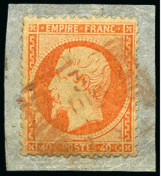 Stamp of Italy 1862 Cancellation rarity: France Napoleon 40c Orange,