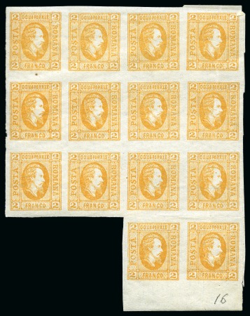 2Par Orange, large never hinged part-sheet of 14 examples,