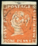 1848-59 Post Paid 1d vermilion, early impression, pos.7, used with target cancel