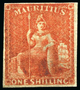 Stamp of Mauritius » Later Issues 1858-61 Group of 4 unused Britannias including 1s vermilion