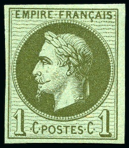 Stamp of France 1c Lauré, Réimpression Granet, neuf sans gomme comme